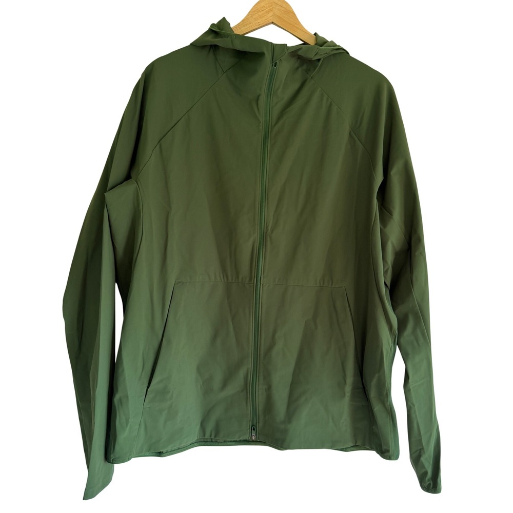 Lululemon Pace Breaker Jacket Mens L Green Olive Full Zip Hooded LM4APWS NWT